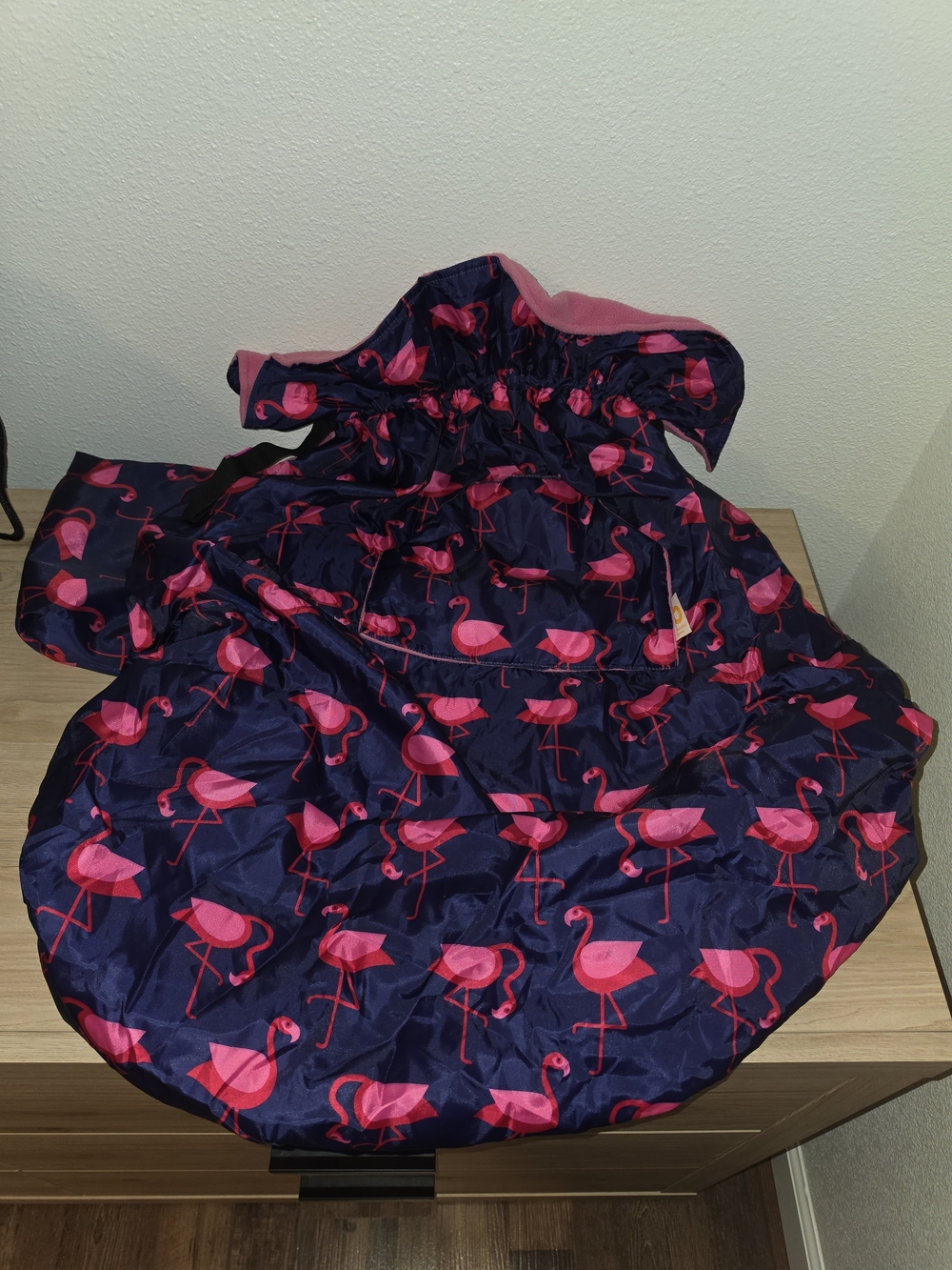 Kids Navy Blue with Pink Flamingo Print Wheelchair Cover
